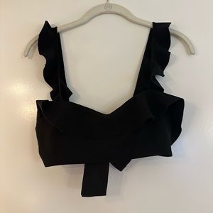 Size small zara ruffle super crop top with tie back